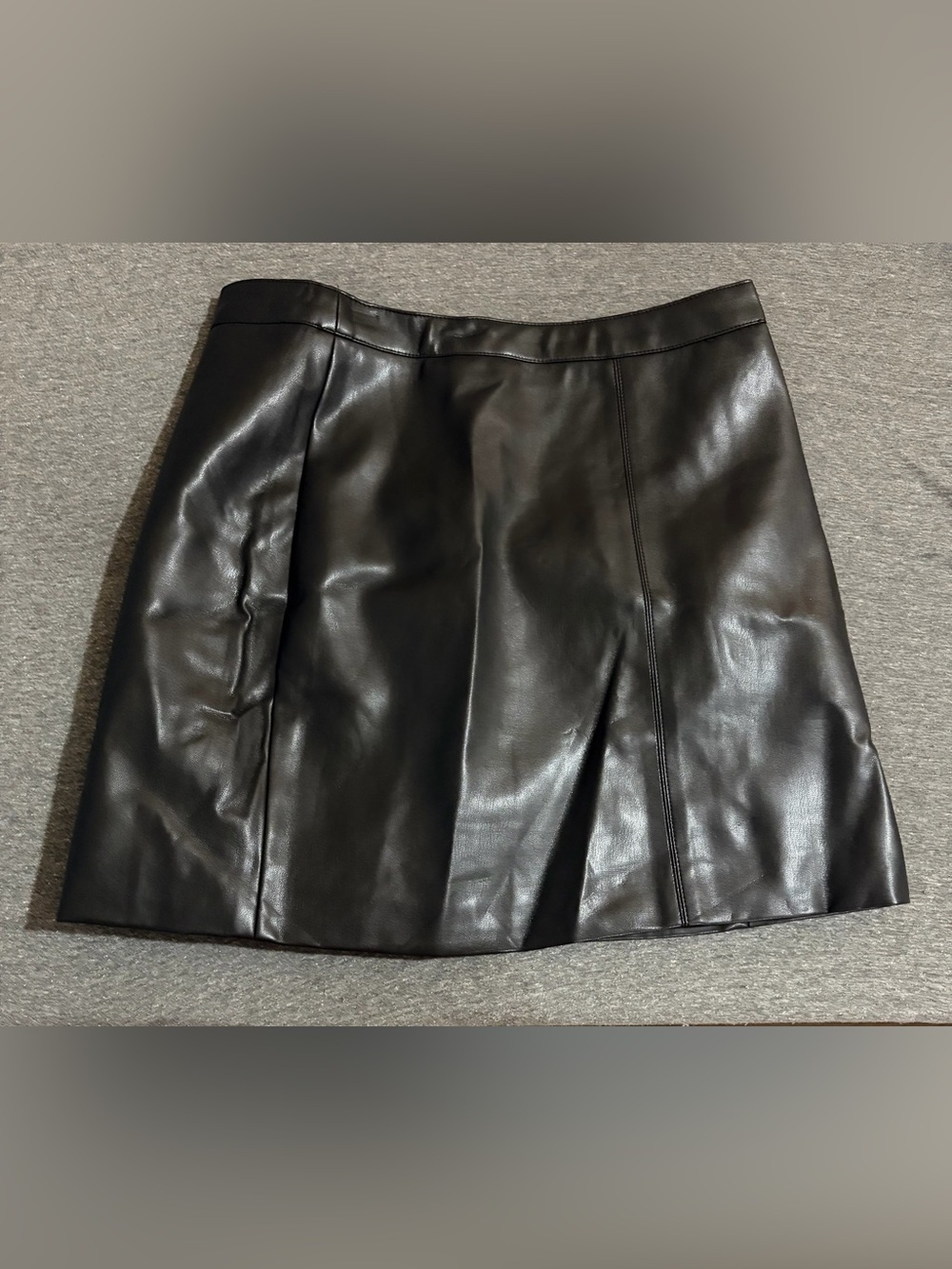 Double Zero Faux Leather A-Line Mini Skirt